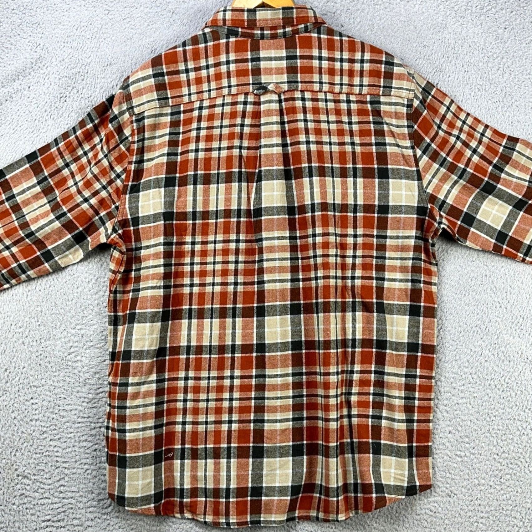 Eddie Bauer Eddie Bauer Flannel Shirt Mens XL Orange Gray Plaid Button Up Pocket Cotton NEW Size US XL / EU 56 / 4 - 2 Thumbnail