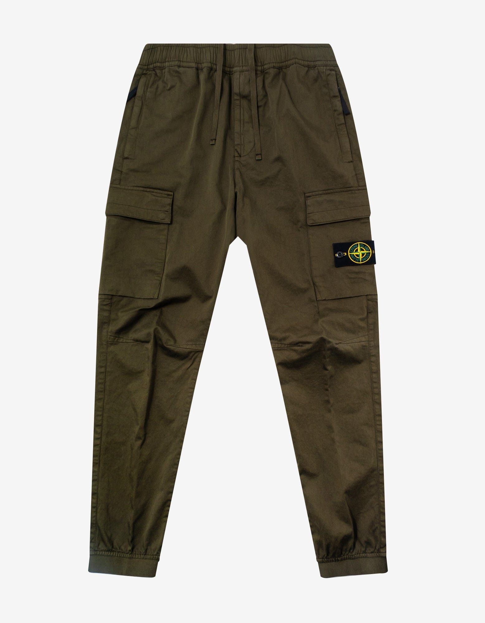 image of Stone Island Green Garment Dyed Cargo Trousers, Men's (Size 31)