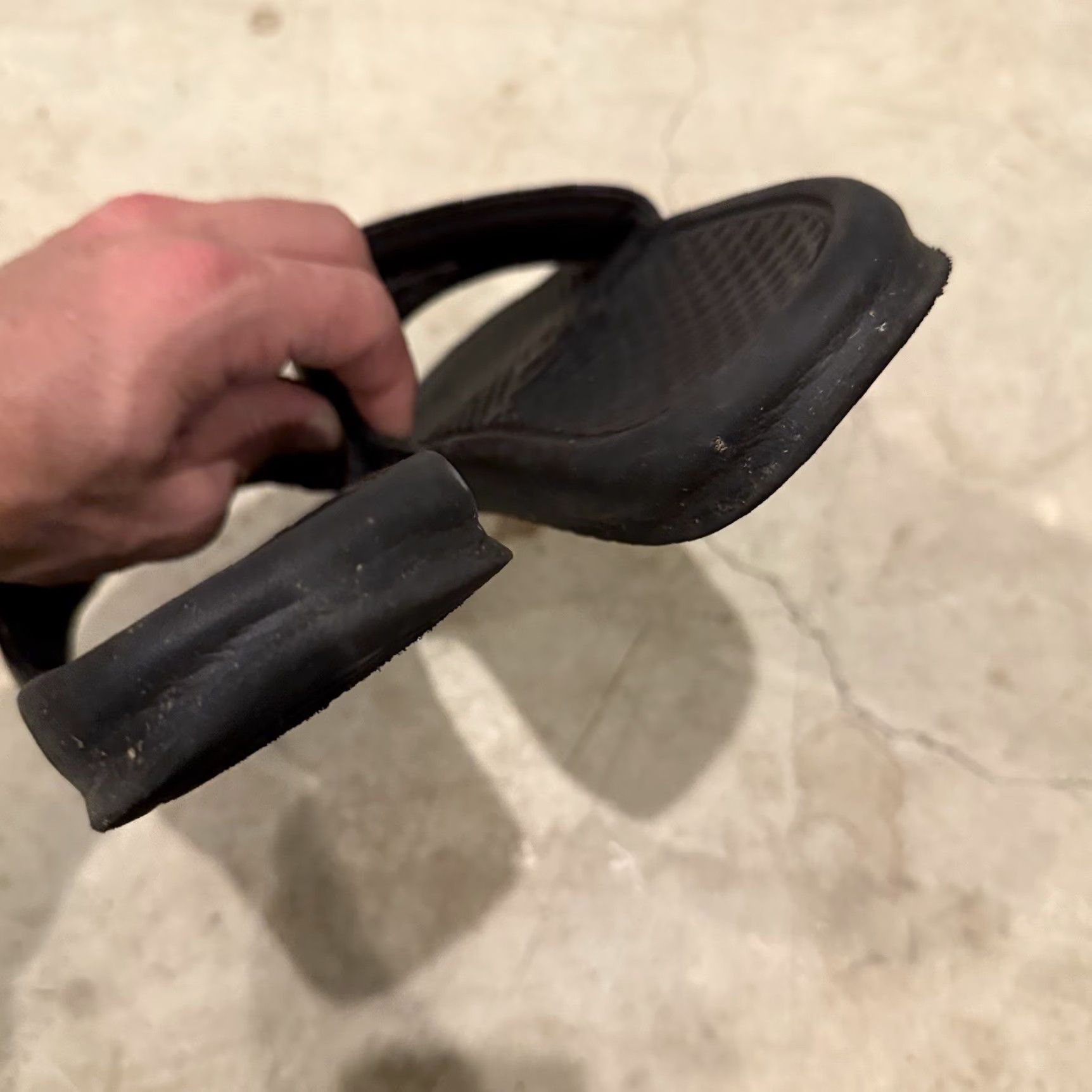 Nike VINTAGE? No — Nike Benassi JDI Sandlas Mens Size 7 Black White Slip On Slides 343880-090 Size ONE SIZE - 5 Thumbnail