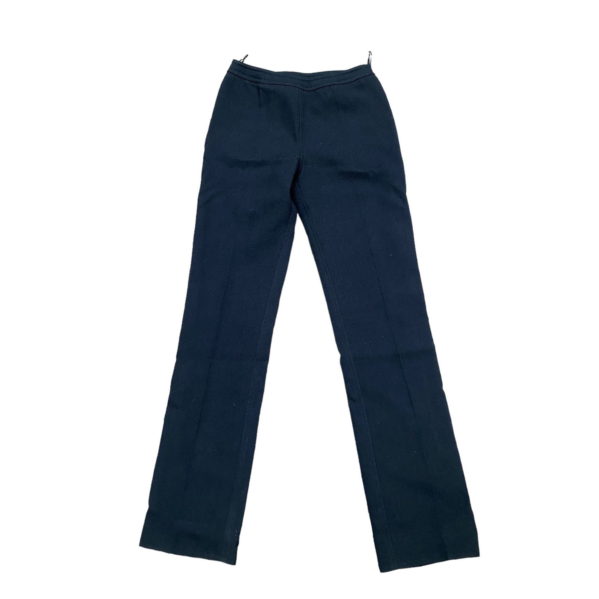image of Courreges Vintage Black Wool Pants, Women's (Size 25)