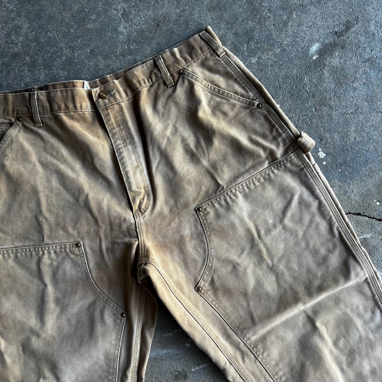 Carhartt × Vintage Carhartt faded brown double knee work wear carpenter pants Size US 37 - 3 Thumbnail