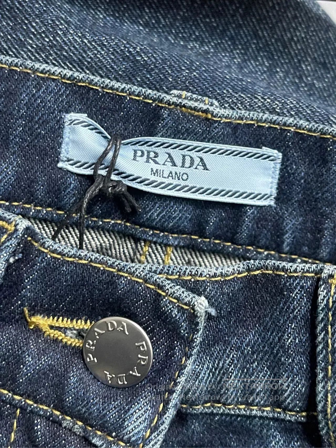 Prada Prada Metal Triangle Denim Pants Size 26. Size 26" / US 2 / IT 38 - 6 Thumbnail
