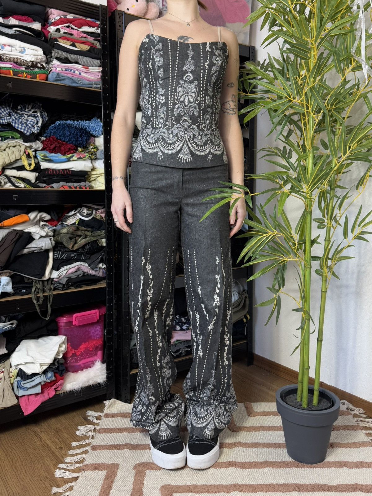 Vintage SUIT HAND MADE CORSET BANDO X STRAIGHT TROUSERS Size S / US 4 / IT 40 - 8 Thumbnail