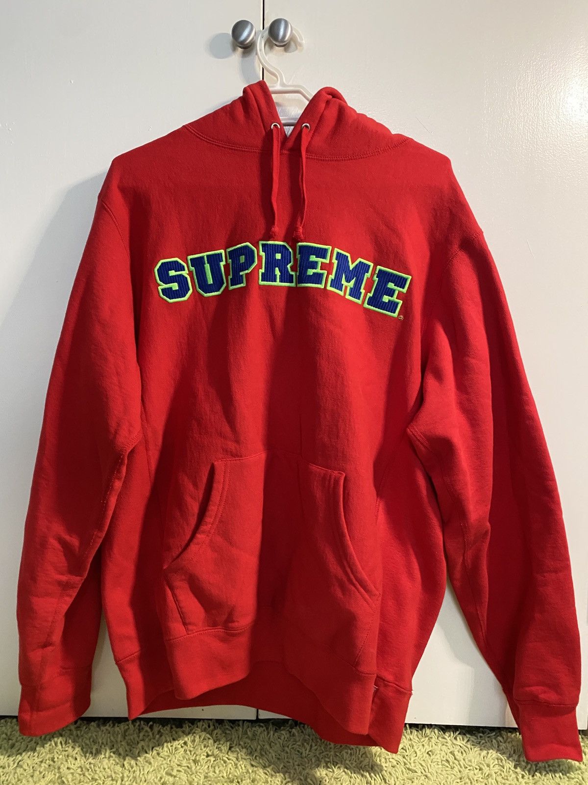 Supreme Supreme Cord Collegiate Logo Hooded Sweatshirt | Grailed