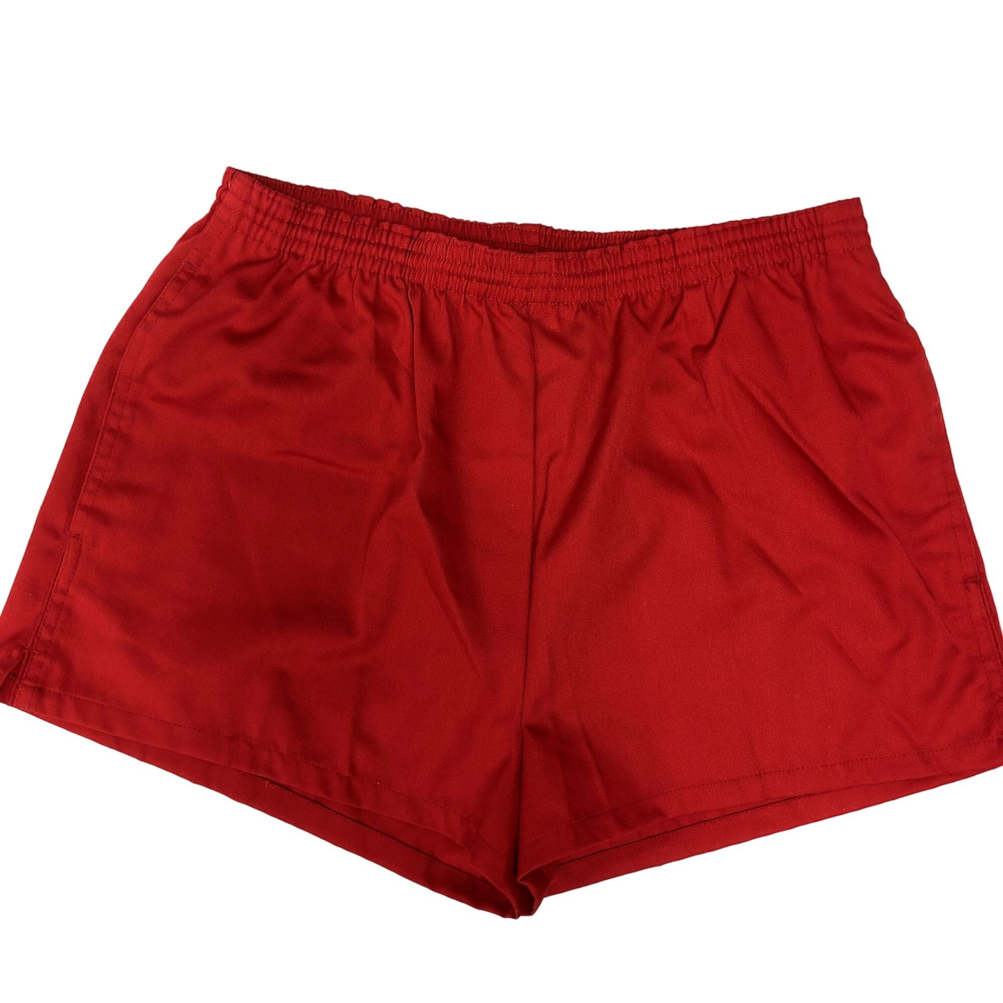 80's Generation One Men Solid RED Athletic TENNIS Shorts L