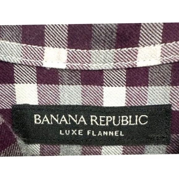 Banana Republic Banana Republic Shirt Mens Large Grant Luxe Flannel Maroon Shepherd Check Size US L / EU 52-54 / 3 - 4 Thumbnail