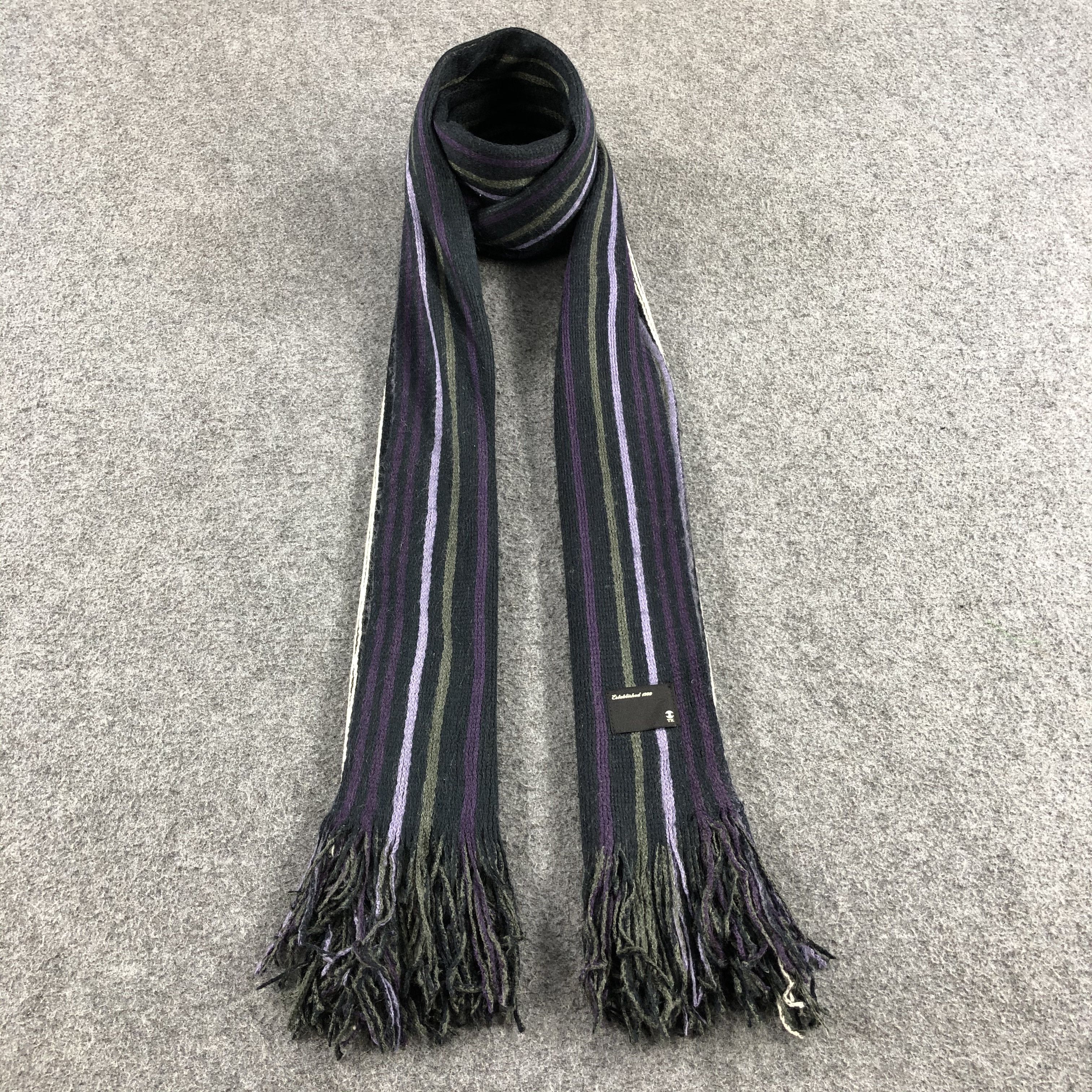 Takeo Kikuchi Takeo Kikuchi Striped Wool Scarf Muffler V690 Size ONE SIZE - 1 Thumbnail