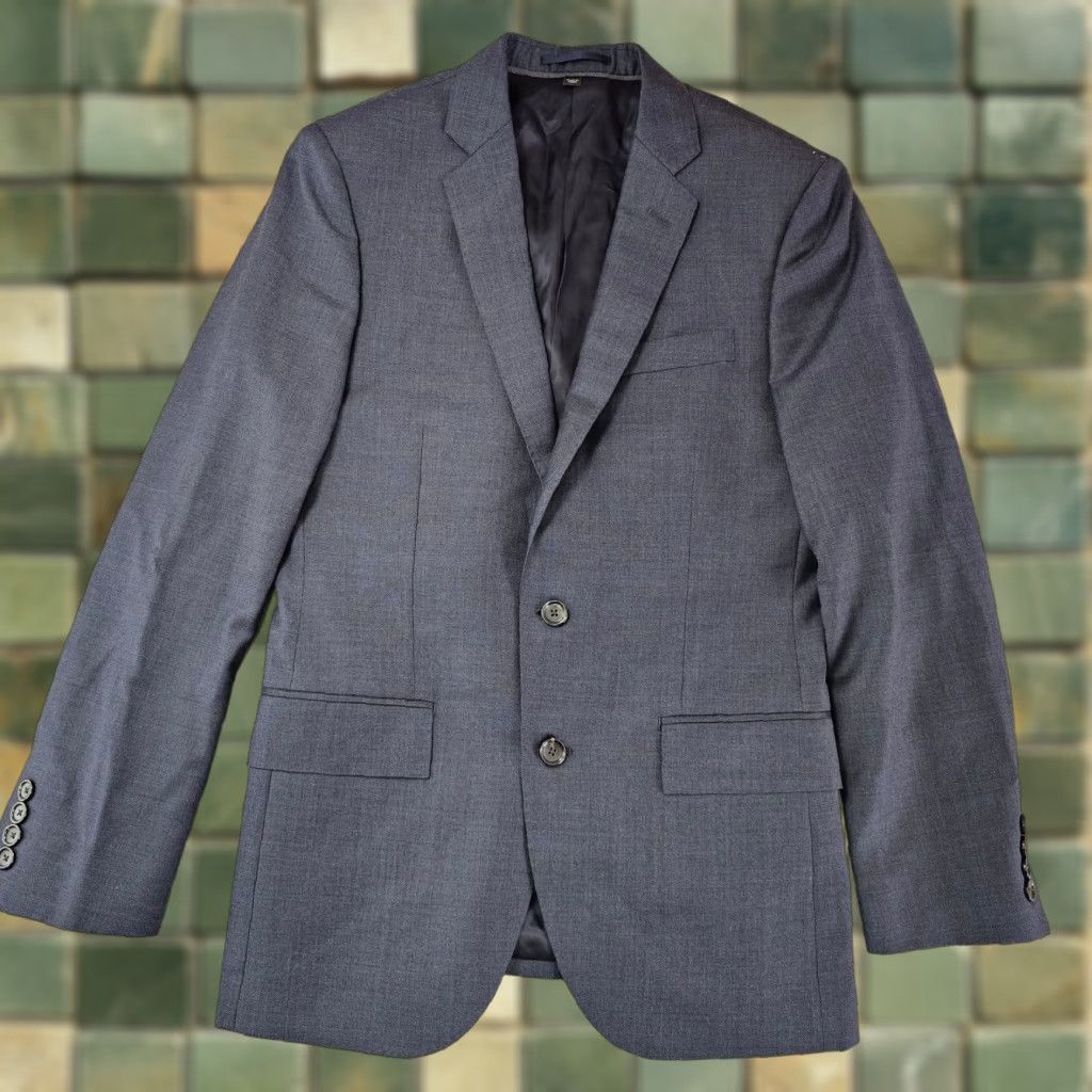 J.Crew J. Crew Blazer Mens 36S Blue Wool Short Single-Breasted Notch Lapel 2-Button Double-Vented Regular Fit Jacket Coat Size 36R - 1 Thumbnail