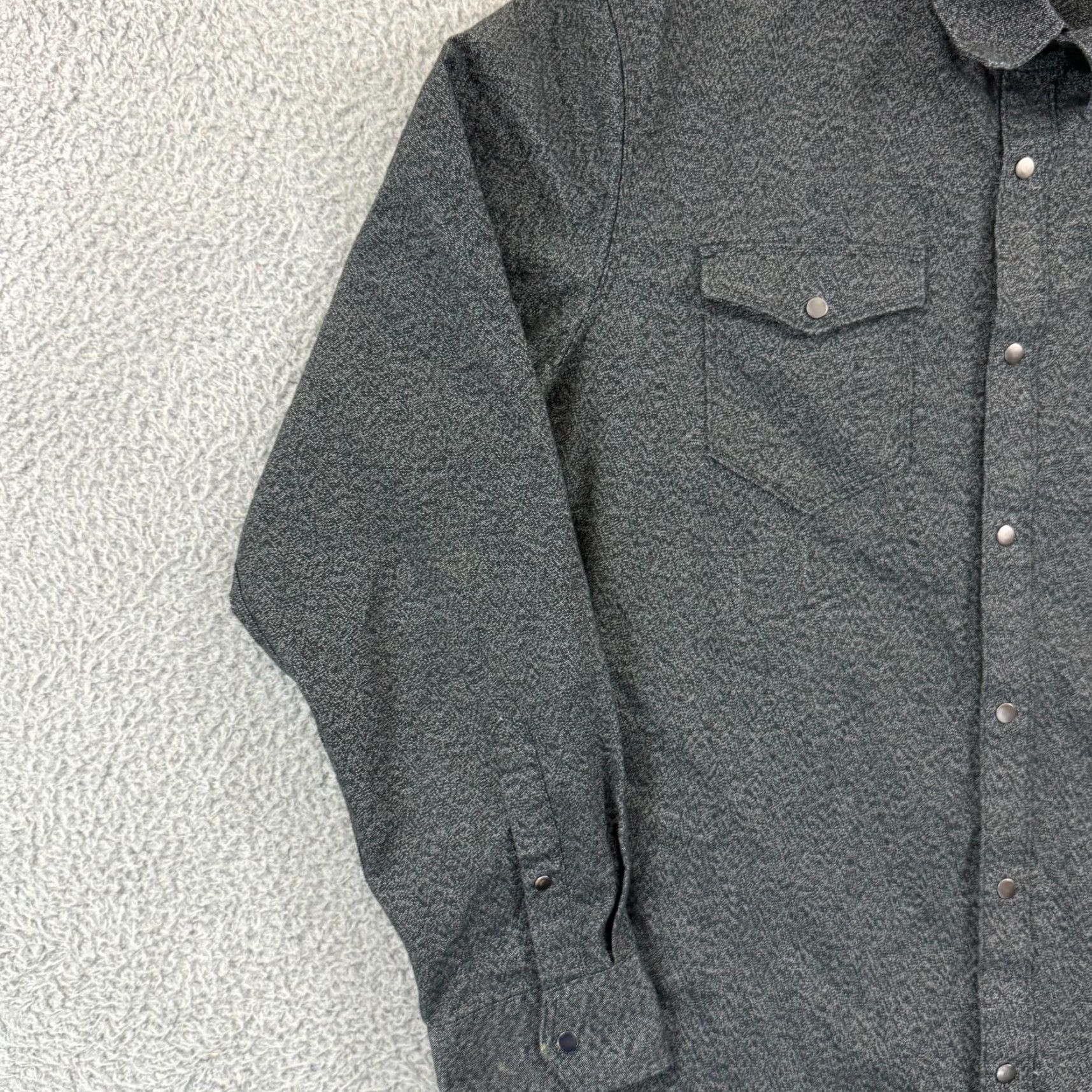 Banana Republic VINTAGE Banana Republic Shirt Men XL Black Slim Fit Dress Snap Button Preppy Long Sleeve Size 46R - 5 Thumbnail