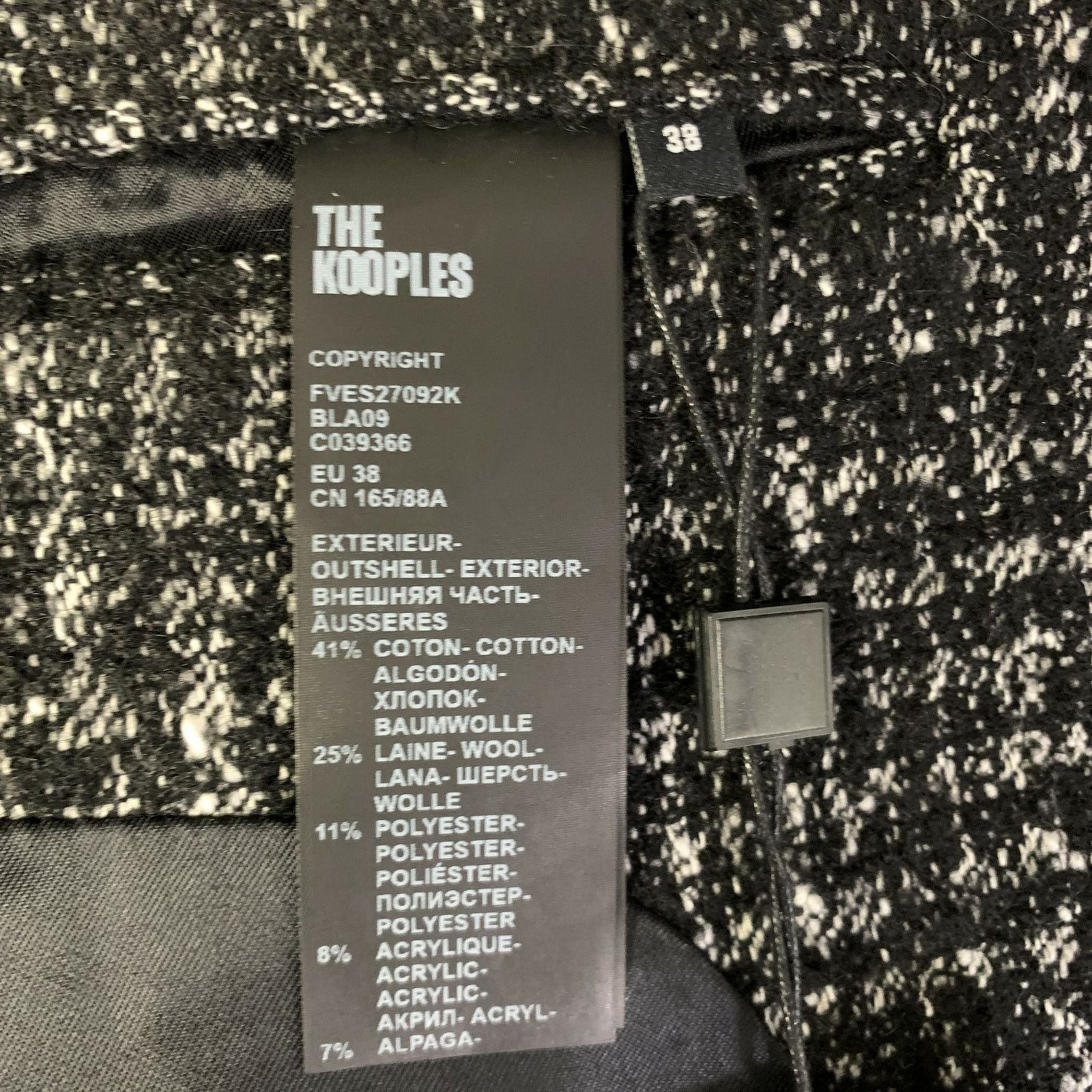 The Kooples THE KOOPLES Size 6 Black White Wool Blend Notch Lapel Jacket Size M / US 6-8 / IT 42-44 - 6 Thumbnail