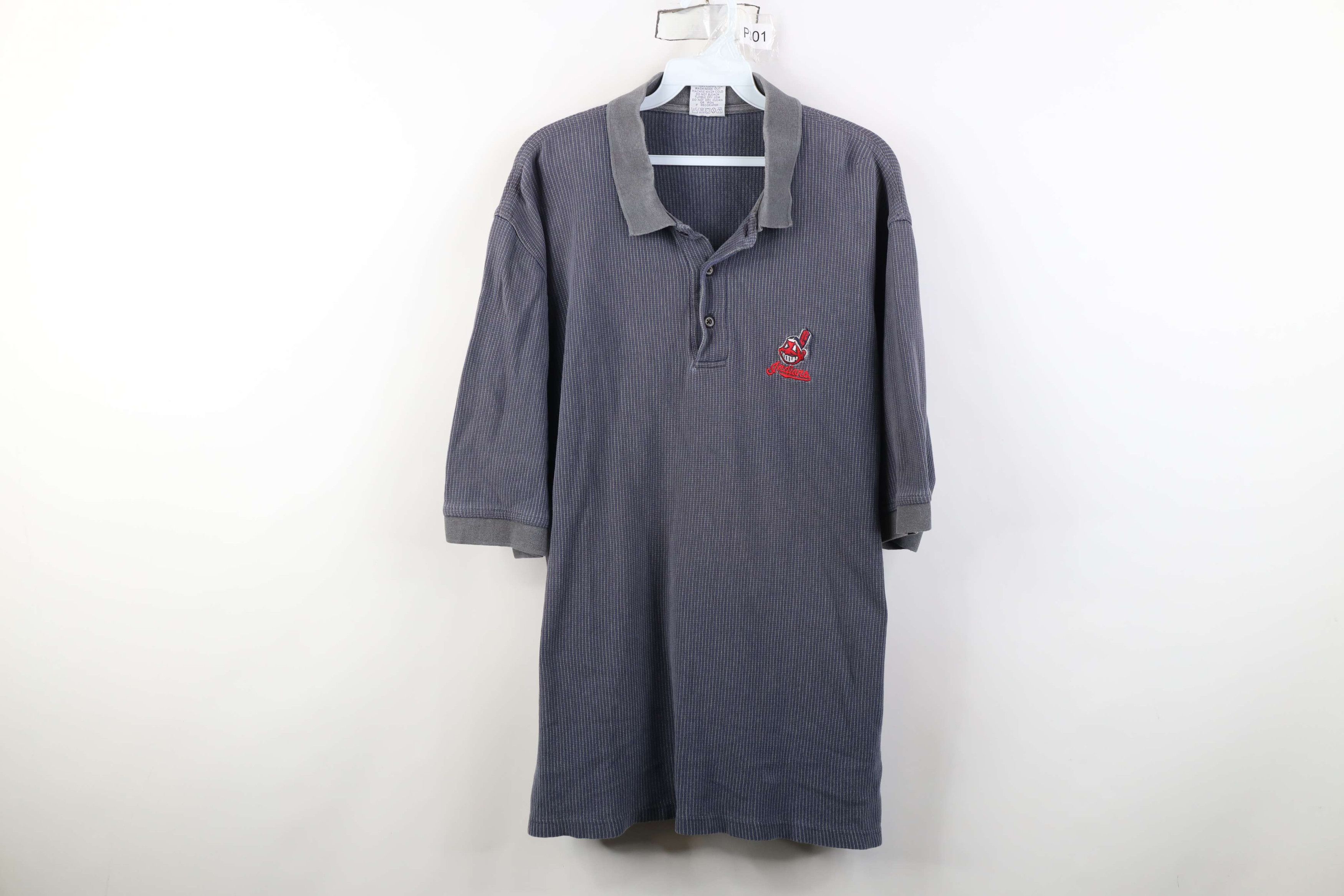 Vintage Vintage 90s Wahoo Cleveland Indians Baseball Knit Polo Size US XL / EU 56 / 4 - 1 Thumbnail