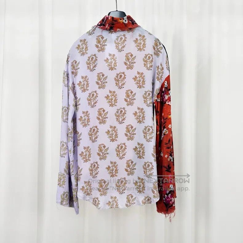 Acne Studios Acne Studios Floral Patch Mulberry Silk Long Sleeve Shirt Size 4XL / US 24-26 - 2 Thumbnail
