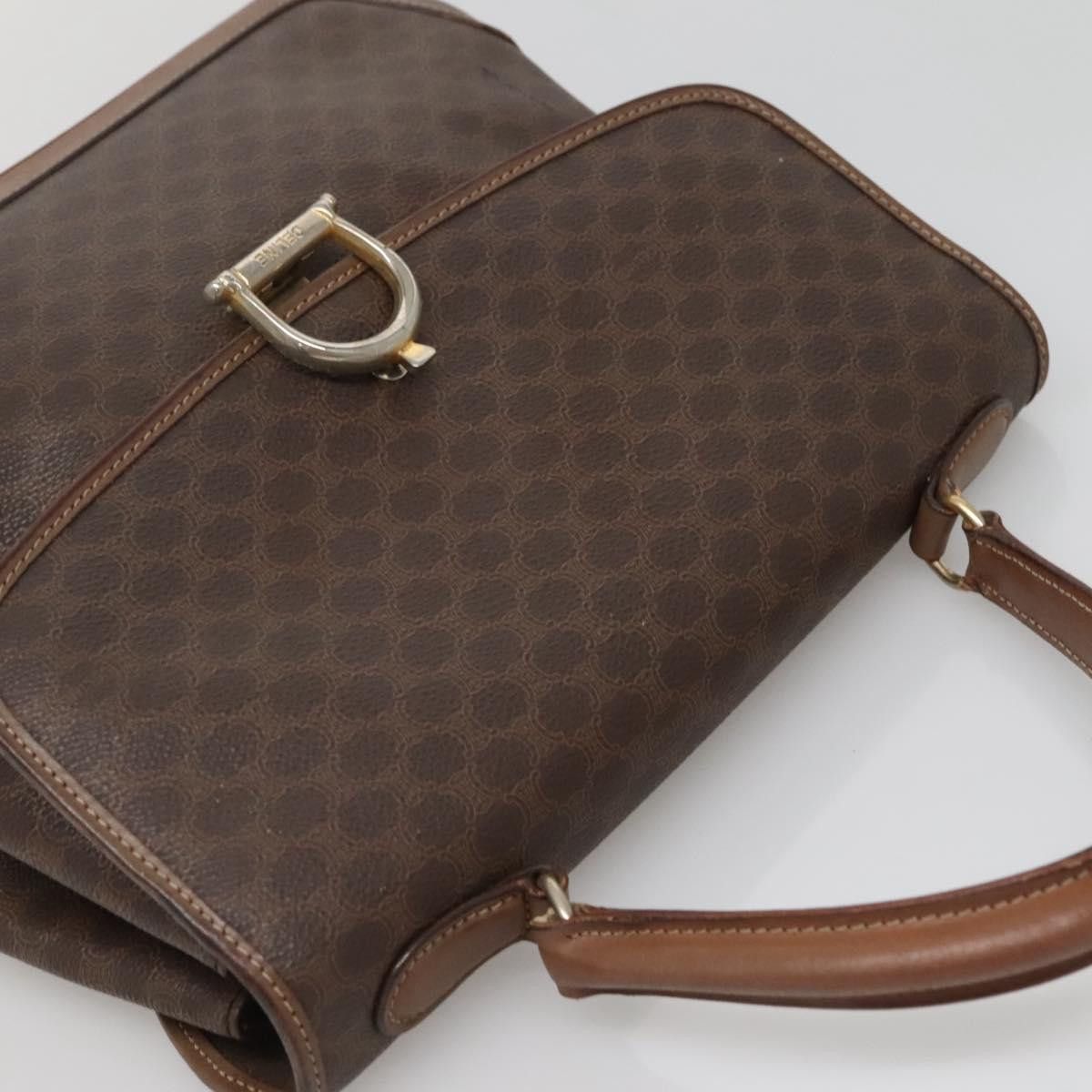 Celine CELINE Macadam Canvas Hand Bag Pvc Leather Brown Gold Size ONE SIZE - 6 Thumbnail