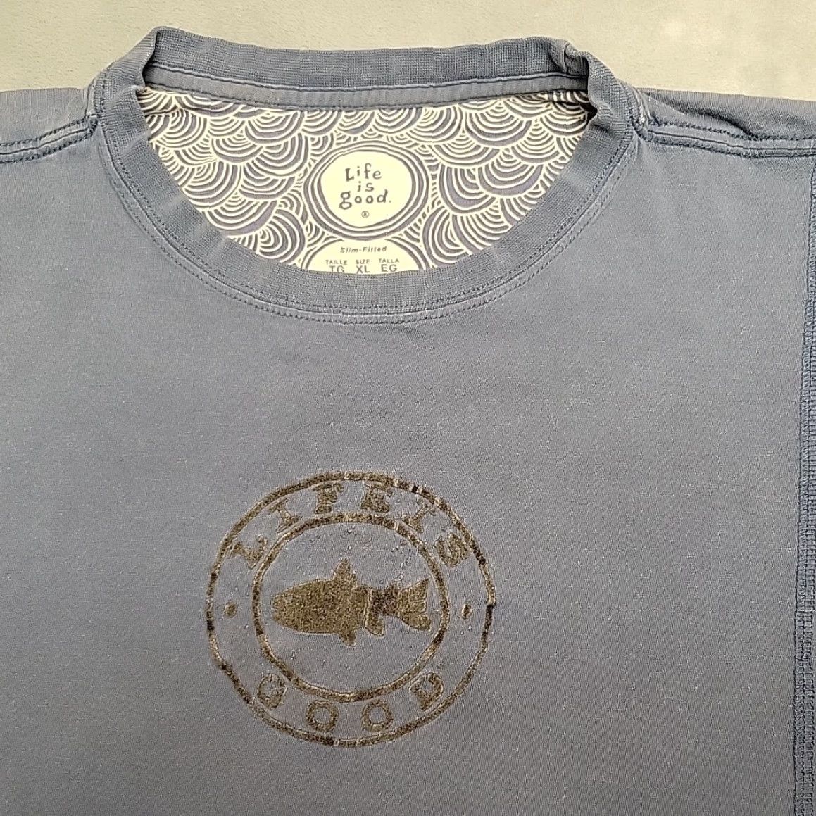 Life is Good VINTAGE Life is good T Shirt Mens XL Blue Long Sleeve Outdoor Fish Size US XL / EU 56 / 4 - 3 Thumbnail