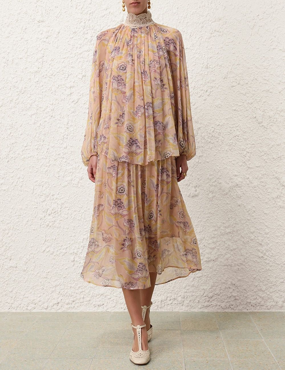 Zimmermann oc11z0825 Illustration Lace Edge Dress in Multicolor Size XS / US 0-2 / IT 36-38 - 7 Thumbnail