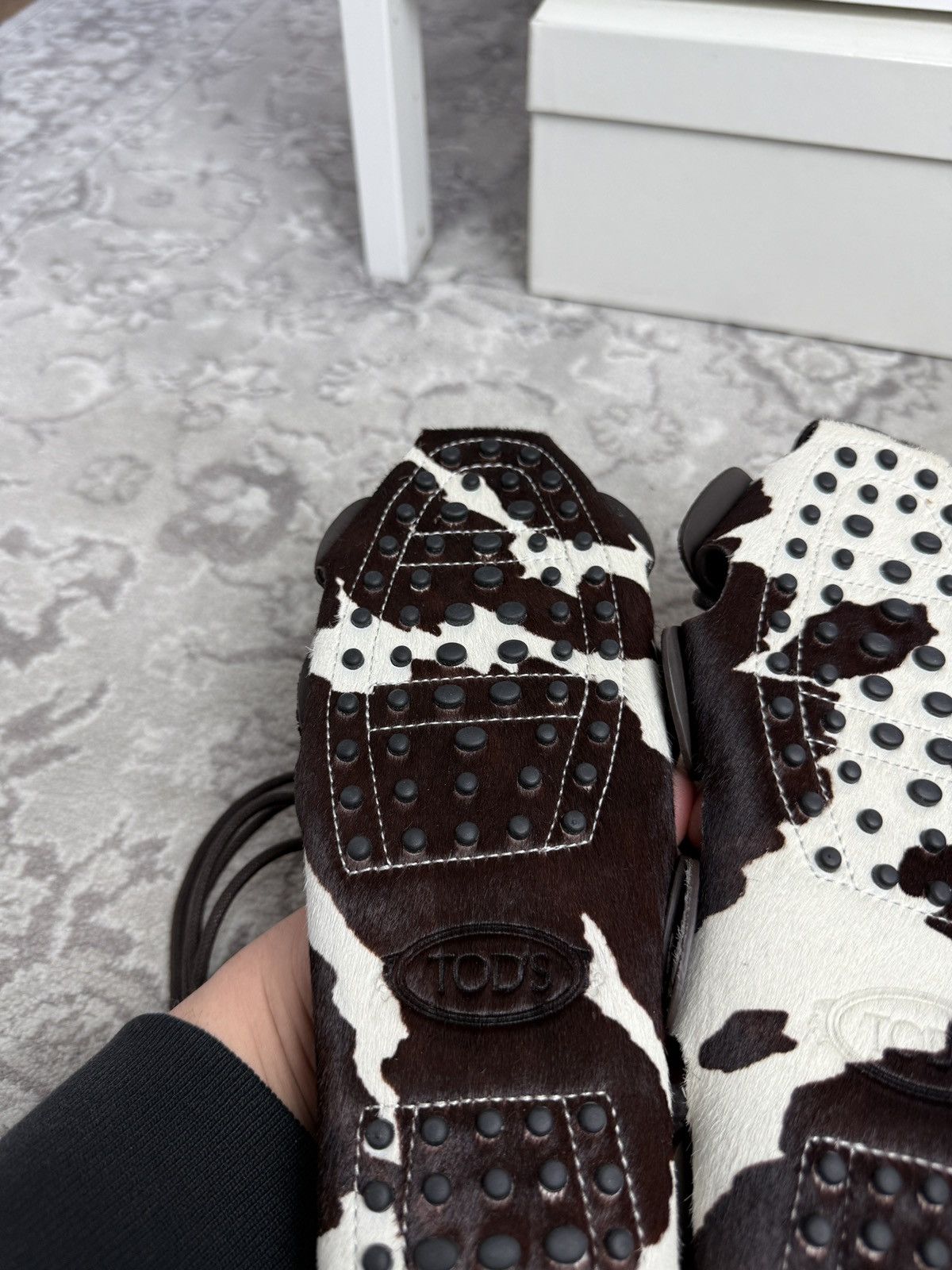 Designer × Tod's Tod’s cow print leather gladiator sandals designer avantgarde Size US 8 / IT 38 - 4 Thumbnail