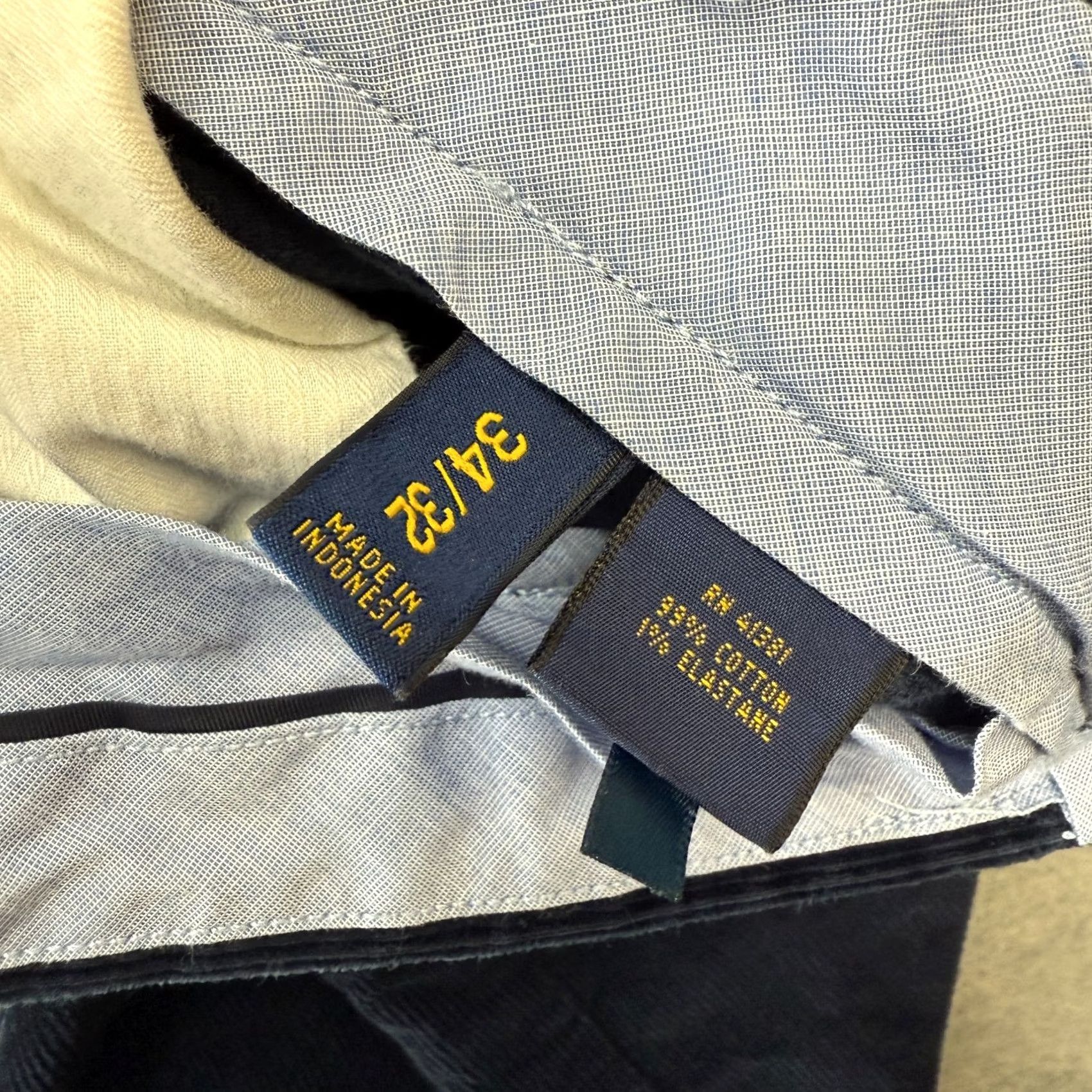 Polo Ralph Lauren Polo Ralph Lauren Pants Mens 34x32 Navy Corduroy Classic Fit Trousers Chino Straight Front Size US S / EU 44-46 / 1 - 6 Thumbnail