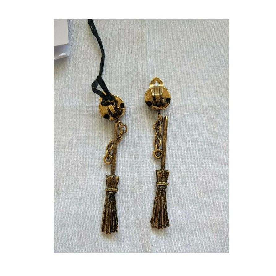 Moschino SS20 Moschino Couture Jeremy Scott BROOM CLIP ON EARRINGS Size ONE SIZE - 14 Thumbnail