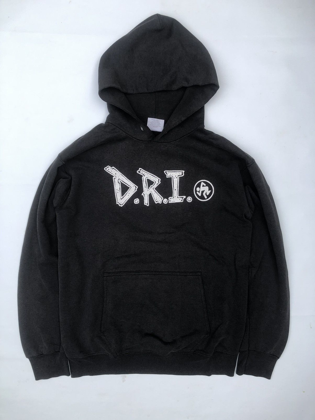 image of Band Tees x Rock T Shirt 00S Thrashed D.r.i. Punk Band Hoodie in Black, Men's (Size Medium)