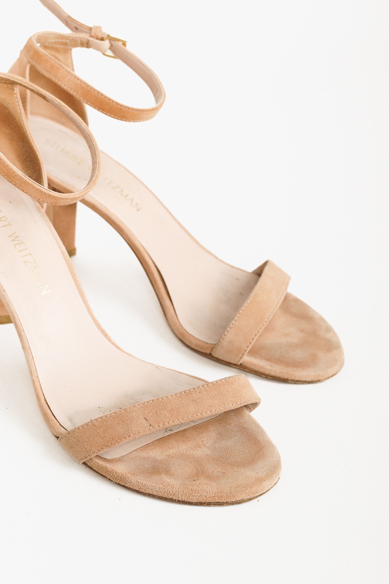 Stuart Weitzman Stuart Weitzman NearlyNude Naked Suede Ankle-Strap Sandals Size US 8.5 / IT 38.5 - 6 Thumbnail