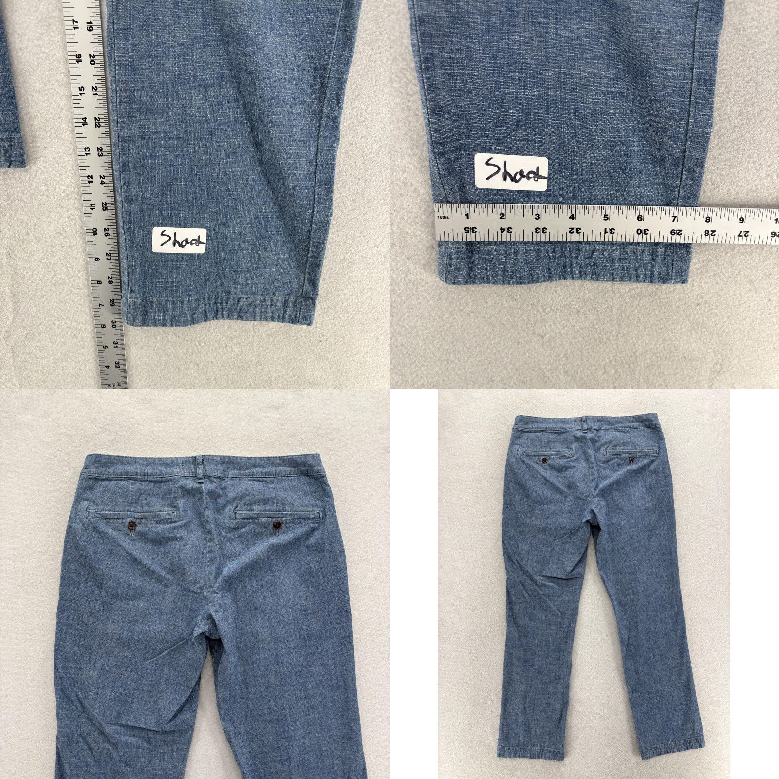 Abercrombie & Fitch Abercrombie & Fitch Chino Pants Mens 32x30 Blue Chambray Kennan Straight Stretch Casual Flat Front Pockets Slim/Regular Fit Size US 32 / EU 48 - 8 Thumbnail