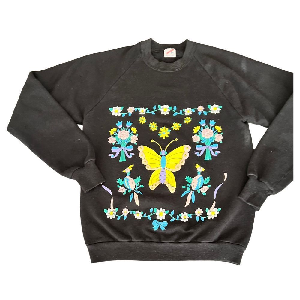 Jerzees JERZEES butterfly peacock sweatshirt Made in USA Size M / US 6-8 / IT 42-44 - 1 Thumbnail