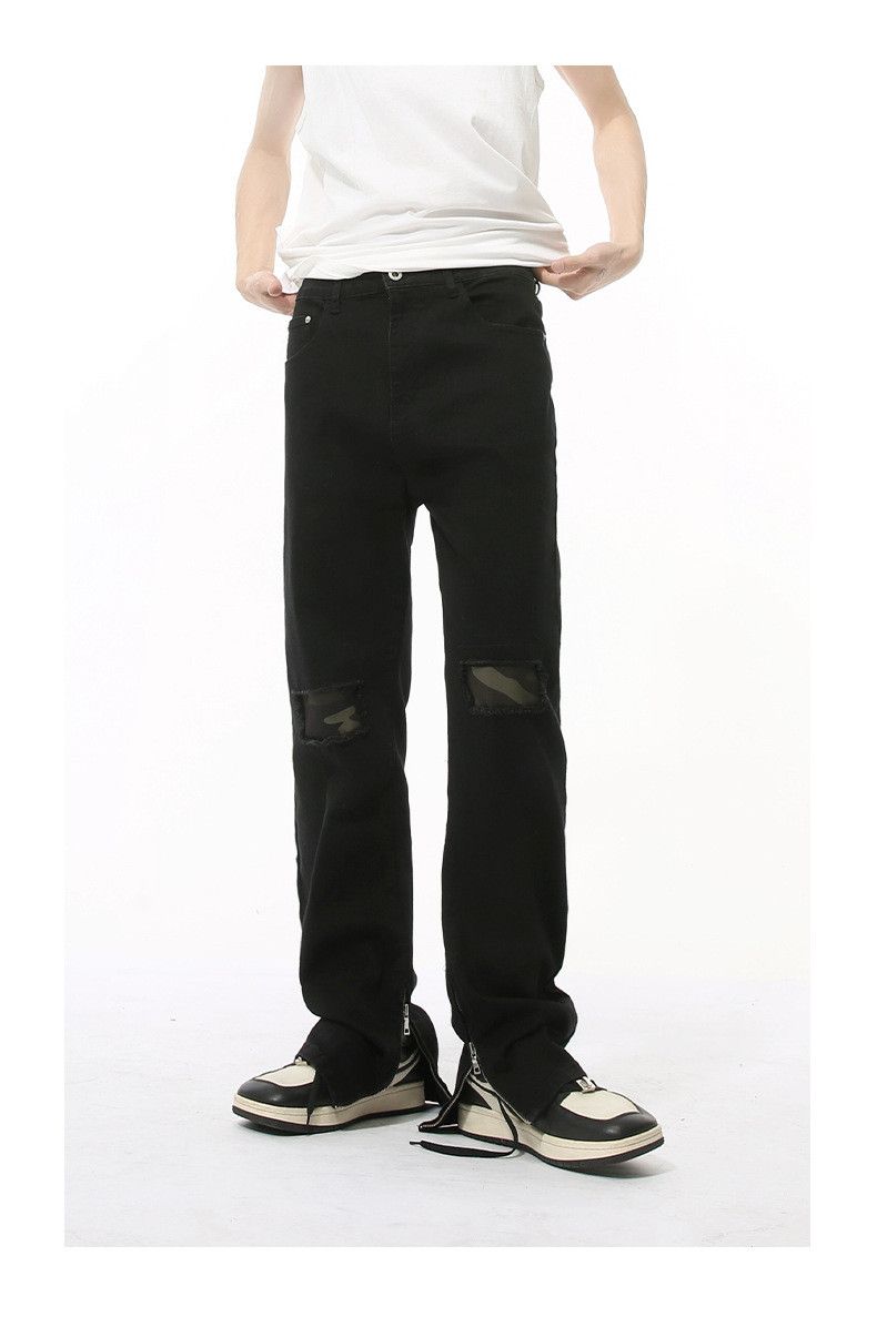 Japanese Brand × Jean Black Vintage Camouflage Patchwork Flared Jeans Size US 32 / EU 48 - 3 Thumbnail
