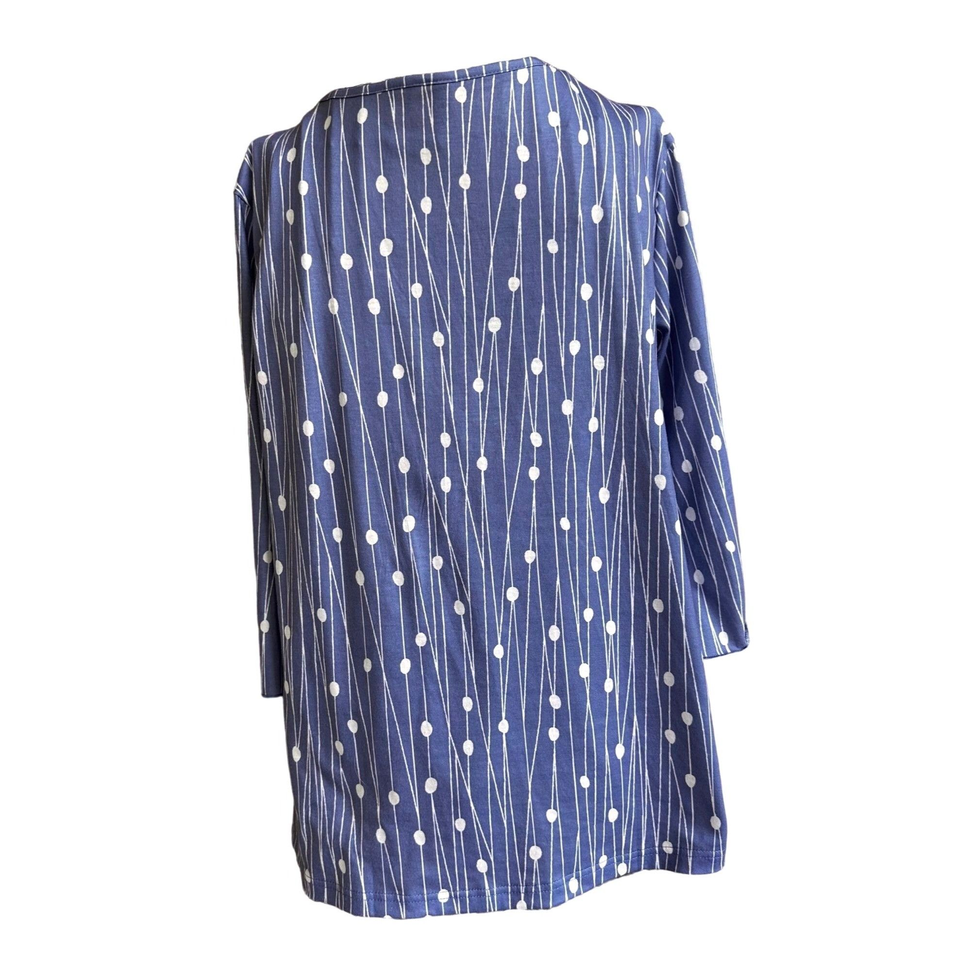 Other NoraCora Tunic Top XL Blue White Polkadot Jersey Fabric Bu Size XL / US 12-14 / IT 48-50 - 9 Thumbnail