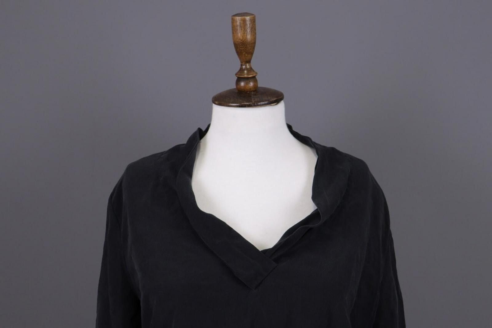Wilkes Bashford BA&SH KENT Gray Silk Lightweight Lagelook Blouse Size 2 / M Size XS / US 0-2 / IT 36-38 - 3 Thumbnail