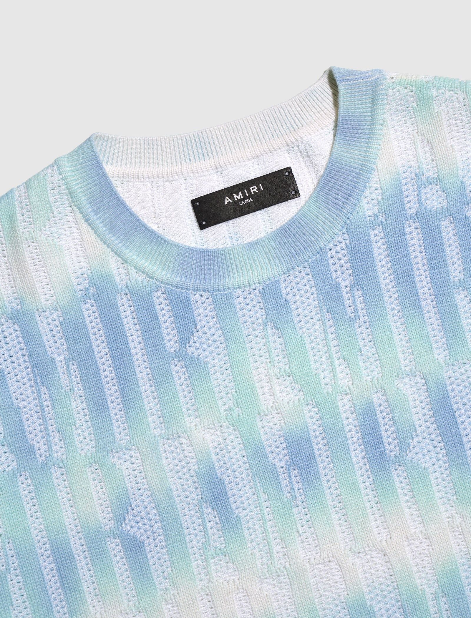Amiri o1y0525 Crewneck Sweater in Light Blue/White Size US M / EU 48-50 / 2 - 2 Thumbnail