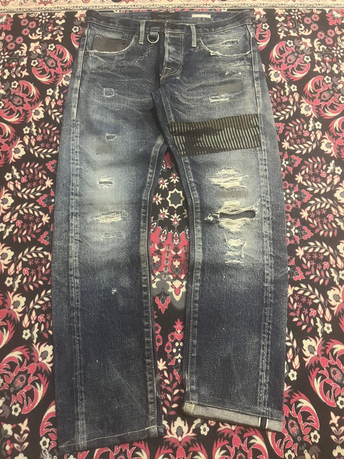 Japan Liberator Ops Distressed Patches Whisker Selvedge Jean