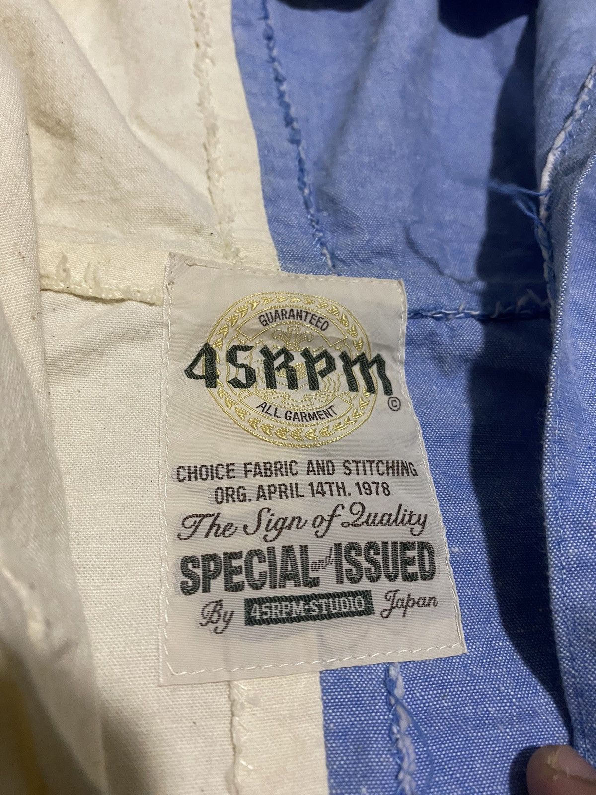 45rpm × If Six Was Nine × Le Grande Bleu (L.G.B.) Rare! Unstructured 45RPM Two Tone Hoodie Jacket Size US S / EU 44-46 / 1 - 6 Thumbnail