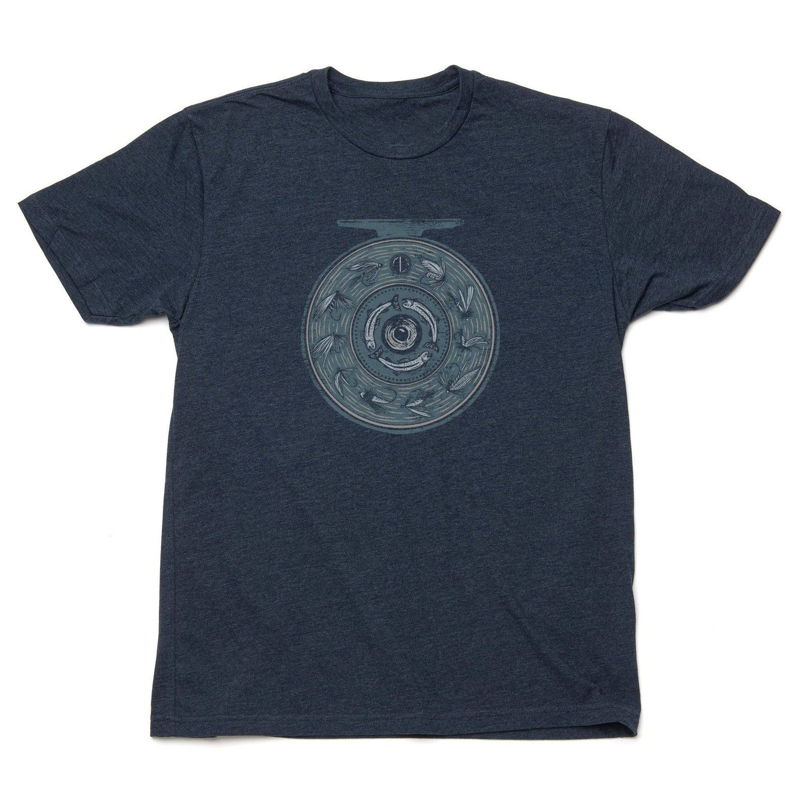 Designer × Vintage Fly Fishing Reel Tee – Men’s Fishing T-Shirt Size US S / EU 44-46 / 1 - 1 Thumbnail