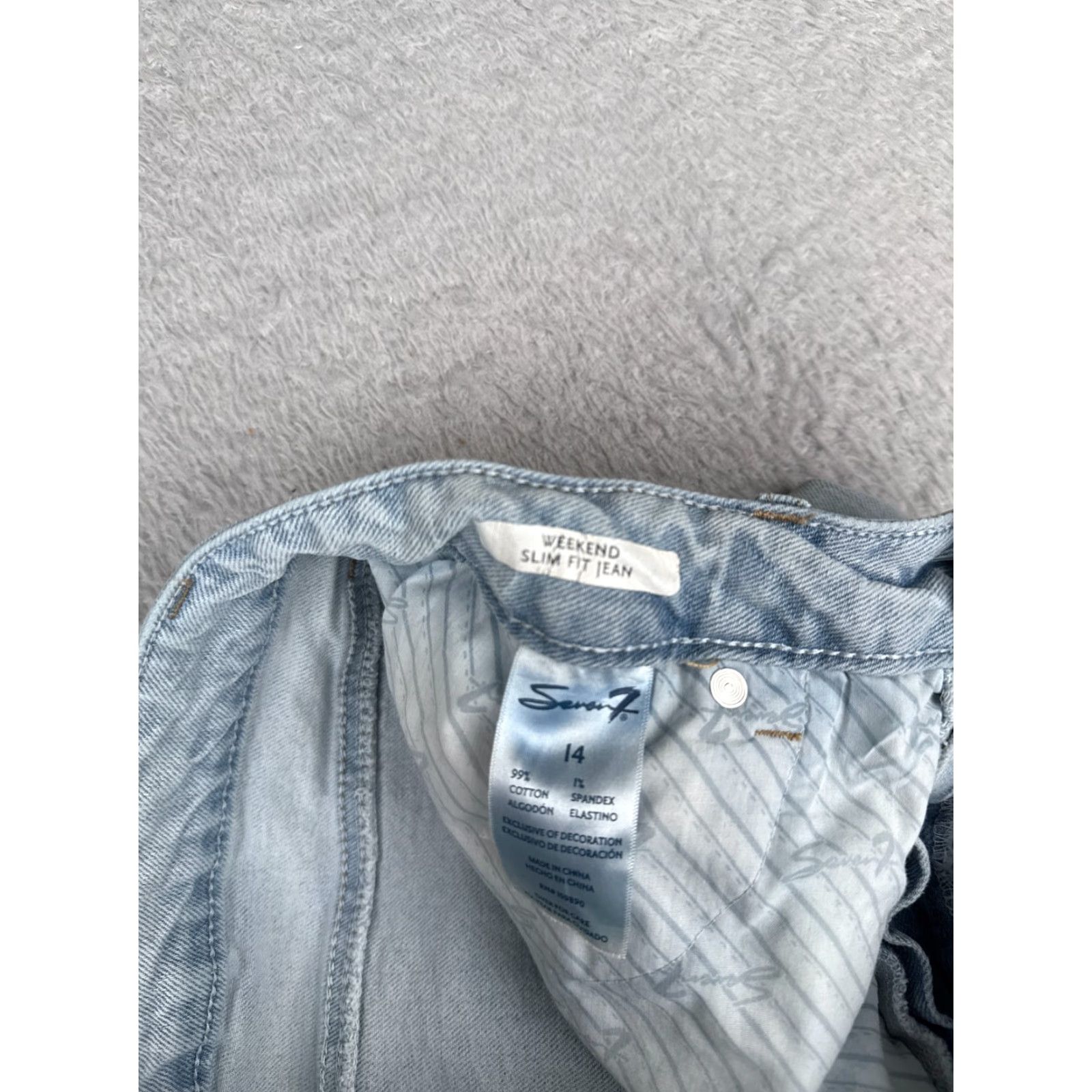 Vintage VINTAGE Seven7 Jeans Women Slim Blue Denim 14 Adult Regular 34x29 Distressed 5-Pocket Bootcut Jeans Womens Size 36" / US 14 / IT 50 - 7 Thumbnail