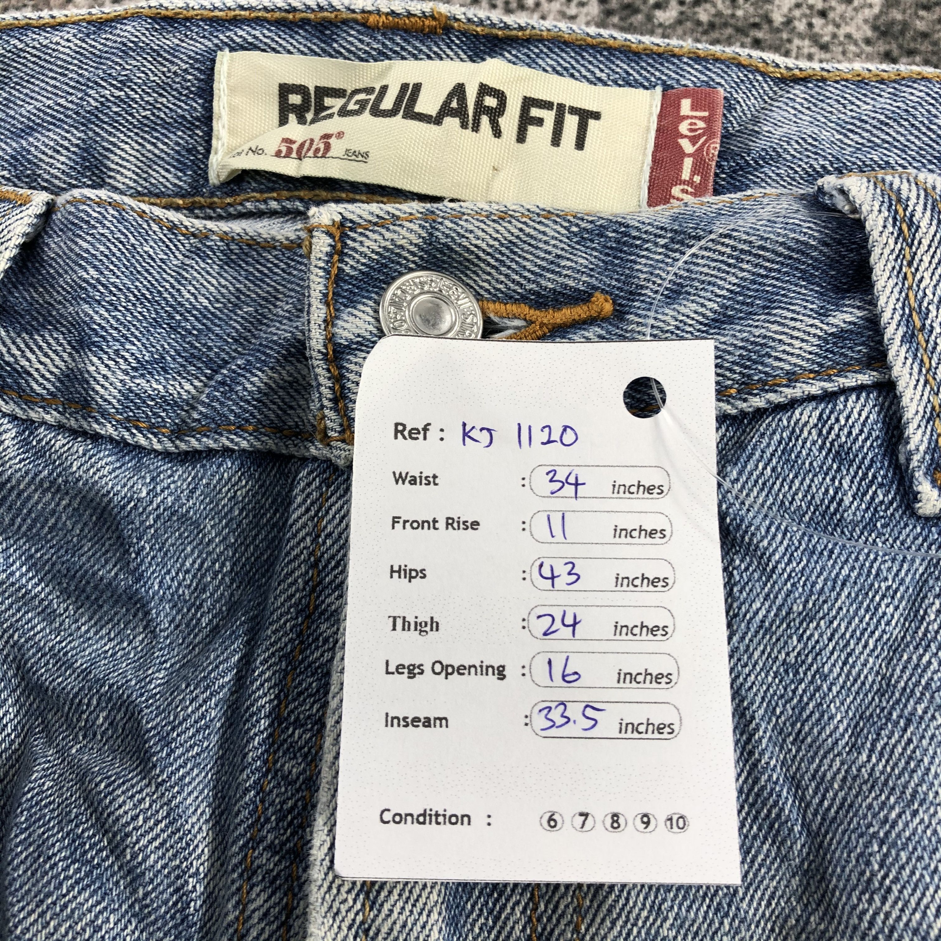Levi's Vintage Levis 505 Jeans Faded Blue Denim KJ1120 Size US 33 - 13 Thumbnail