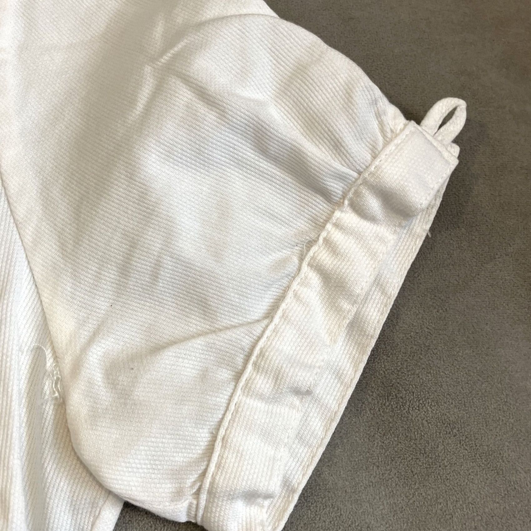 Vintage James Coviello Blouse Shirt Womens XS Ivory Short Sleeve V-Neck 5 Buttons Cotton Solid Size XS / US 0-2 / IT 36-38 - 2 Thumbnail