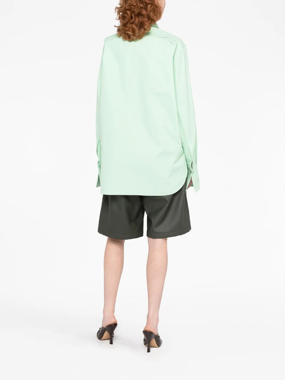 o1y1025 Solid Color Shirt in Light Green