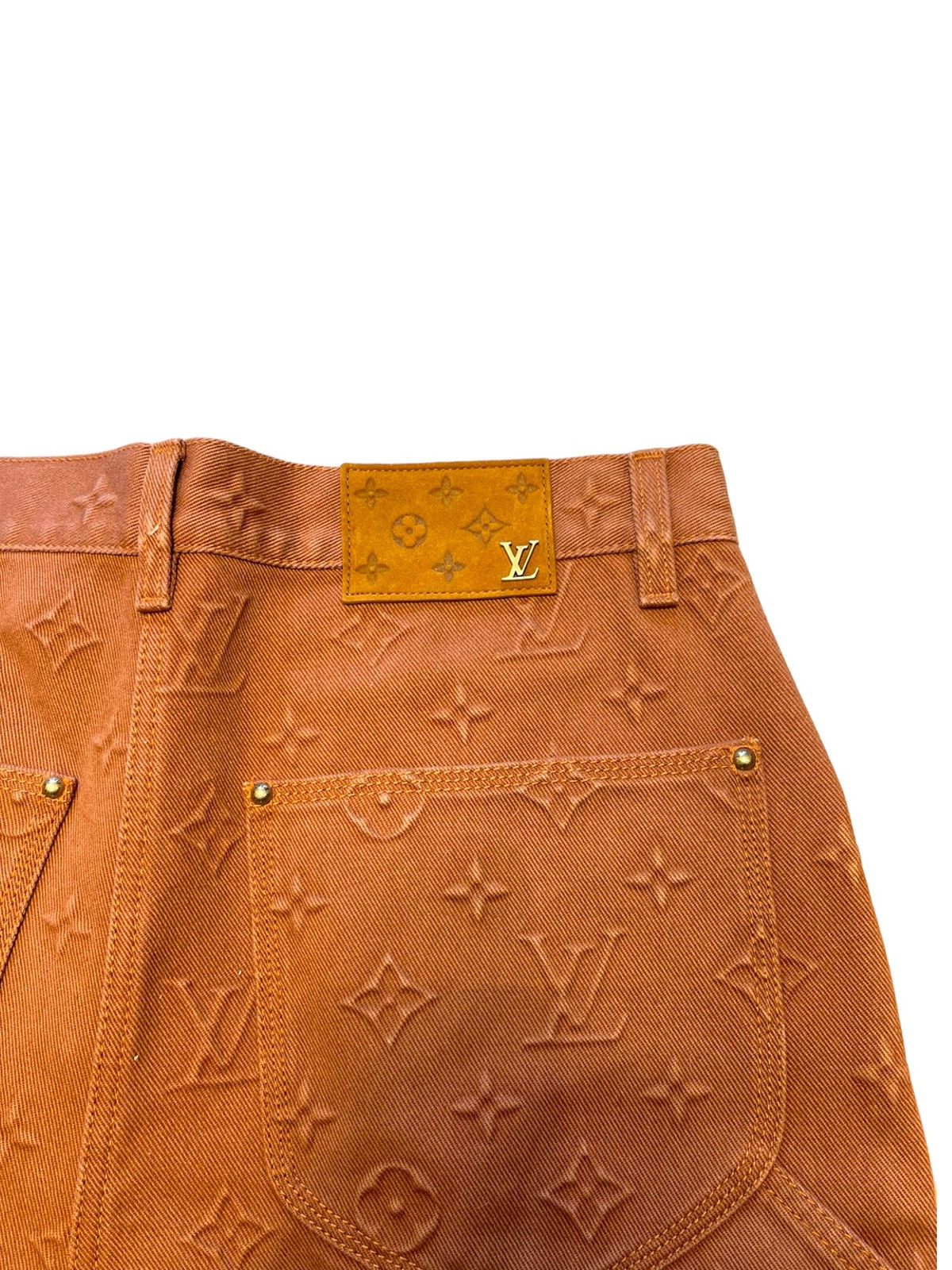 Louis Vuitton LOUIS VUITTON 34 Brown Carpenter Monogram Denim Jeans Size US 34 / EU 50 - 4 Thumbnail