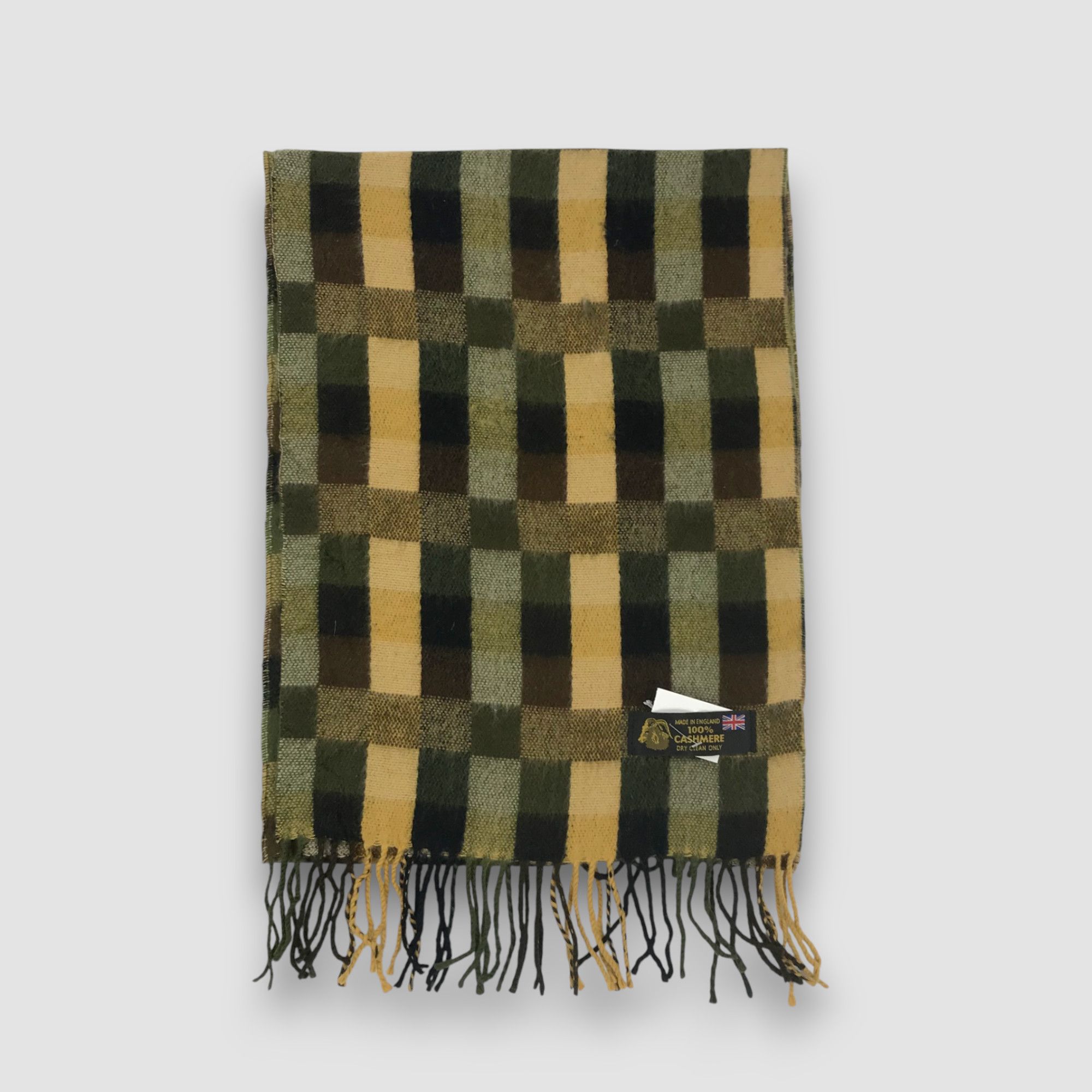 Japanese Brand VIntage Patchwork Patern Scarf Wool Cashmere Scarves Size ONE SIZE - 2 Thumbnail