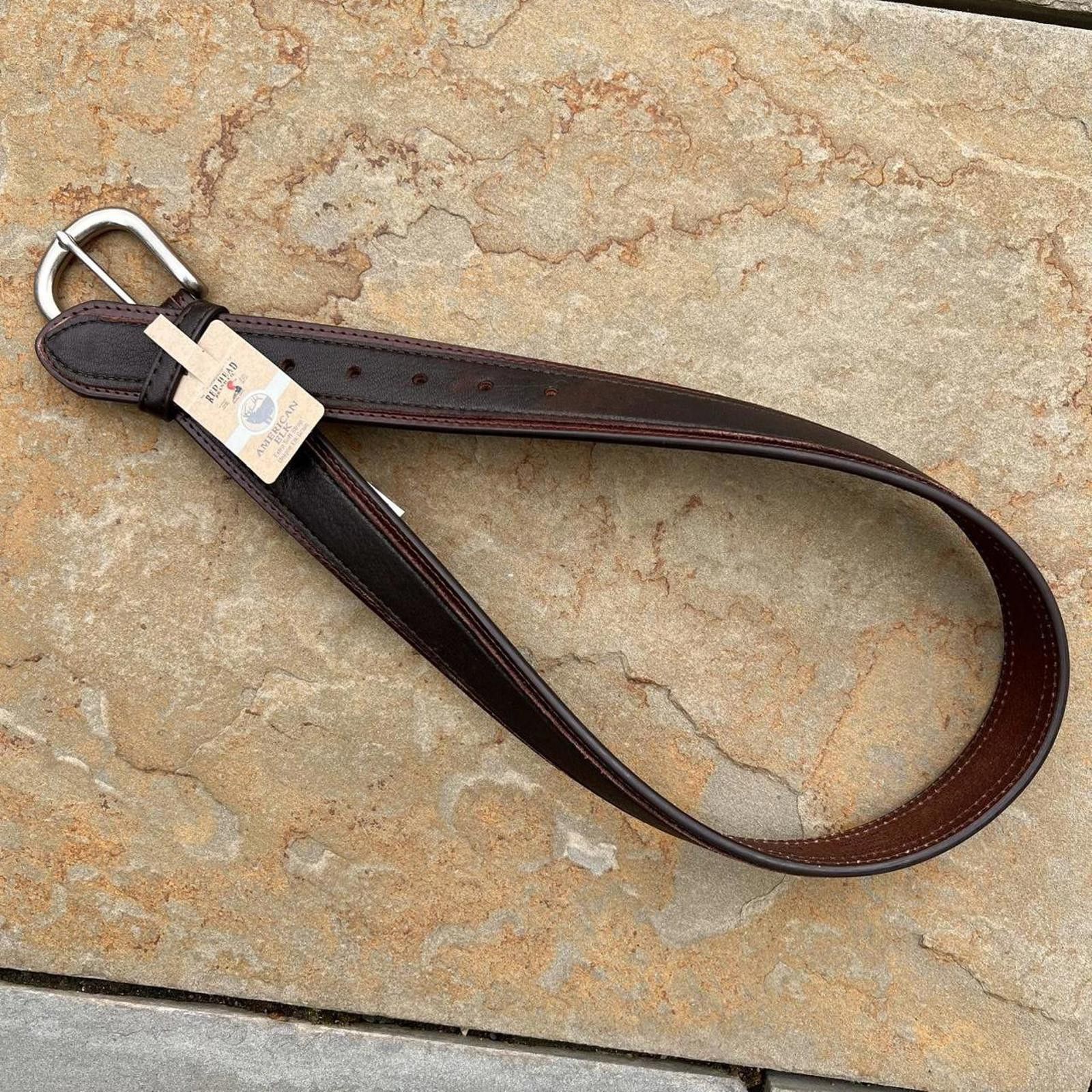 Redhead NWT Two Tone Dark Brown Soft Elk Leather Belt Size ONE SIZE - 1 Thumbnail