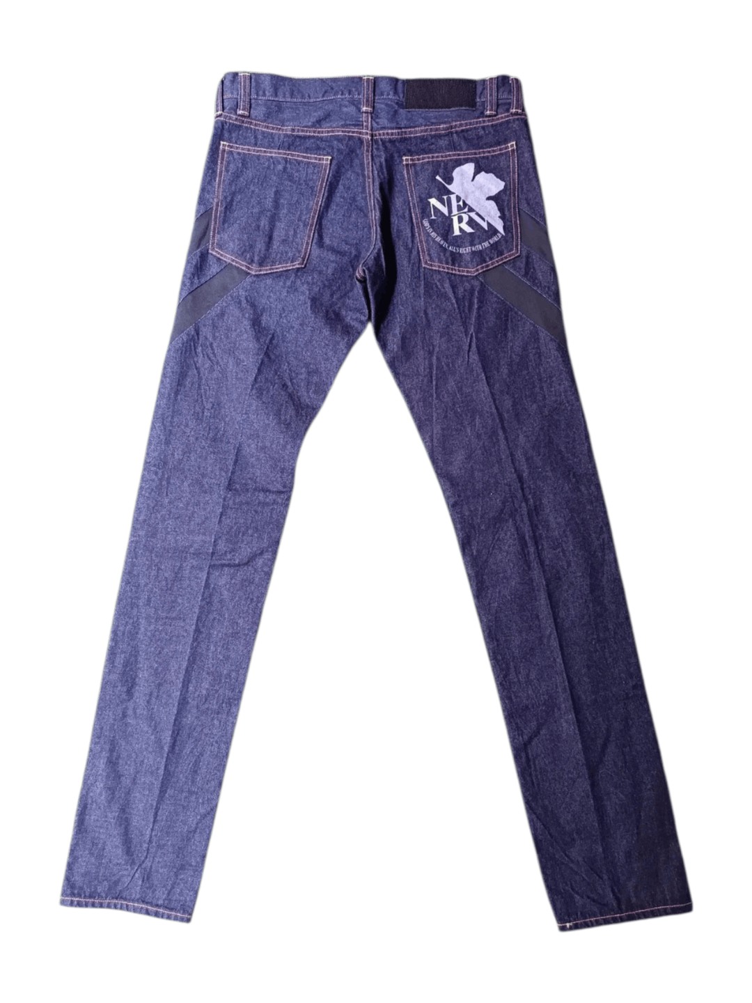 Anime Vintage Neon Evangelion Genesis NERV Cospa Panel Jeans Size US 30 / EU 46 - 2 Thumbnail