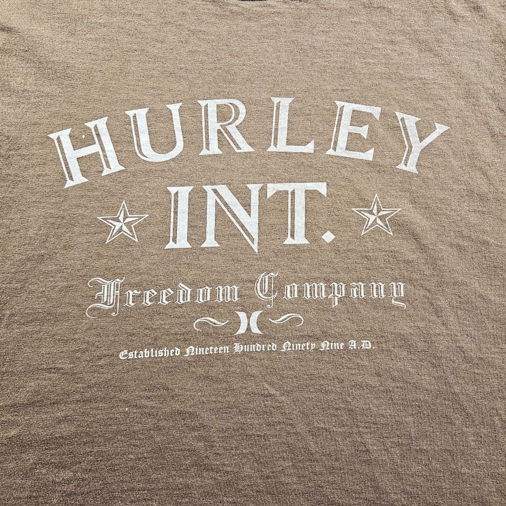 Hurley VINTAGE Hurley T-Shirt Sleeveless 90s Brown Large Mens Punk Y2K Thrashed Faded Internation Featured Thrashed Size US L / EU 52-54 / 3 - 4 Thumbnail