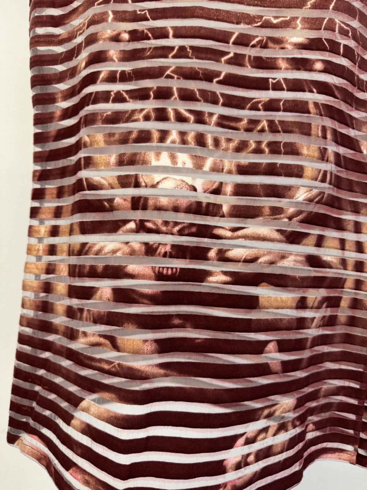 Jean Paul Gaultier 2001 Satan tank top demon archive tee mesh stripe shirt Size S / US 4 / IT 40 - 5 Thumbnail