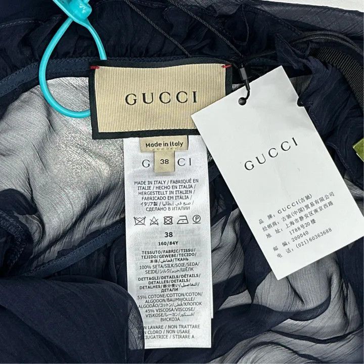 Gucci Gucci SS21 Ruffled Long Sleeve Shirt in Blue-2507 Size M / US 6-8 / IT 42-44 - 3 Thumbnail