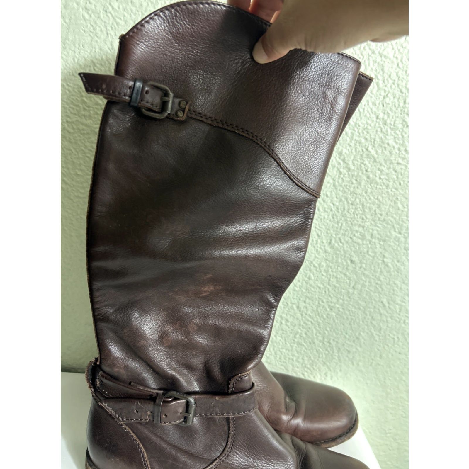 Frye Frye Boots Knee-High Brown Leather Pull On 8B Women’s Shaft Knee-High Casual, Workwear, Party/Cocktail, Business Size US 8 / IT 38 - 4 Thumbnail