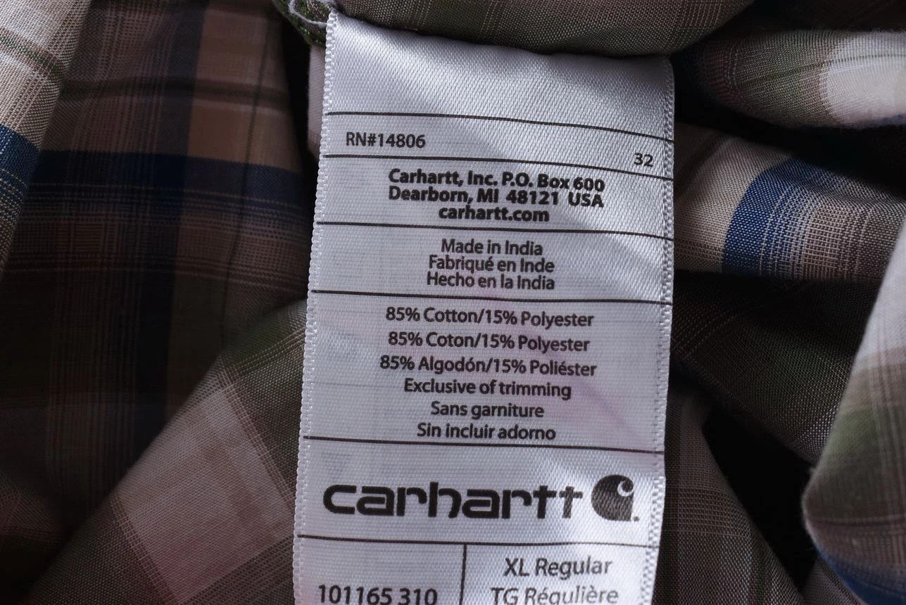 Carhartt Carhartt Short Sleeve Plaid Relaxed Fit Button Up Shirt Size US XL / EU 56 / 4 - 5 Thumbnail