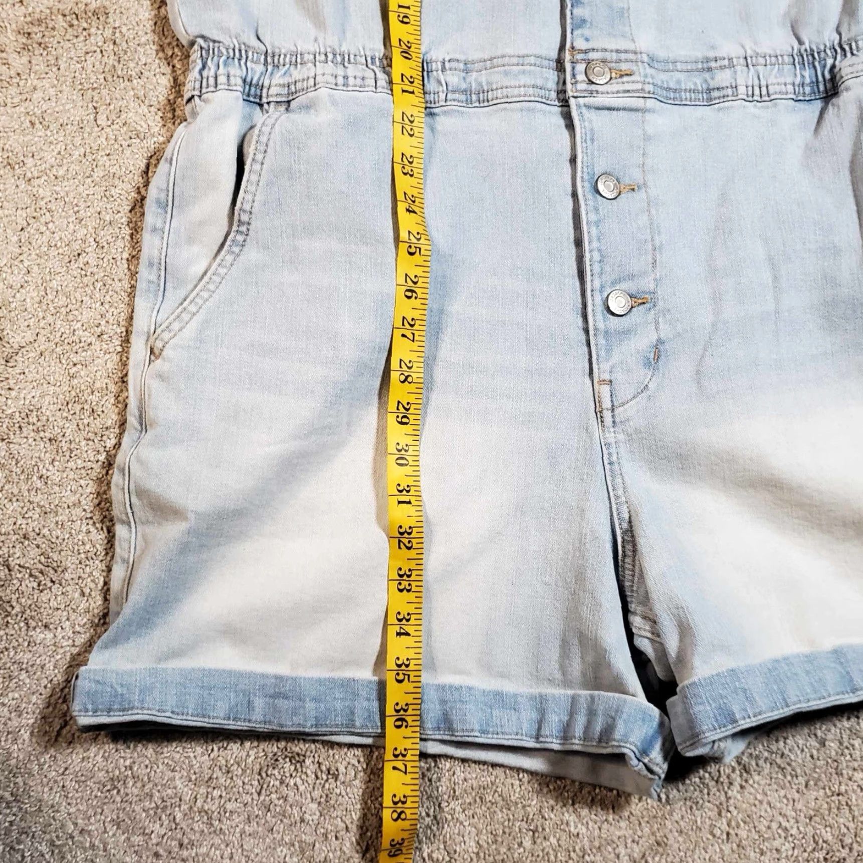 Jordache VINTAGE Jordache Jeans Jumper Jumpsuit Shorts Denim XL / XG Button Up Collared Short Sleeve One-Piece Unisex Adults 80s 90s Y2K Retro Size 40" / US 18 - 6 Thumbnail