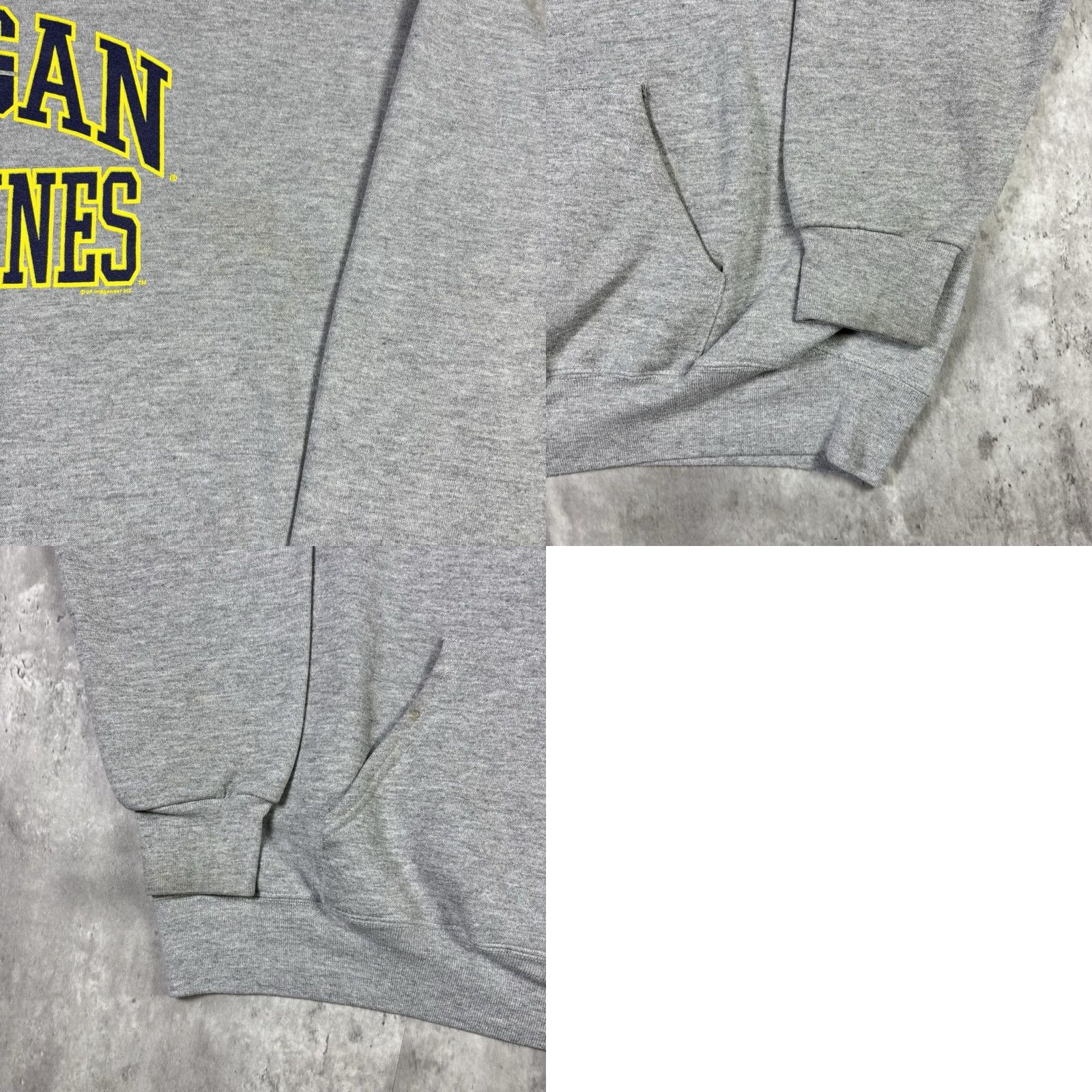 Lee VINTAGE Lee Hoodie Michigan Wolverines Gray XL 90s Mens Pullover Hooded Logo Knit Cotton Sweatshirt Size US XL / EU 56 / 4 - 8 Thumbnail