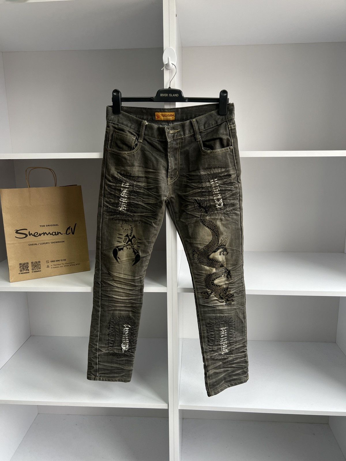 Japanese Brand × Vintage Vintage Japanese Style Archival Embroidered Pants Size US 32 / EU 48 - 3 Thumbnail