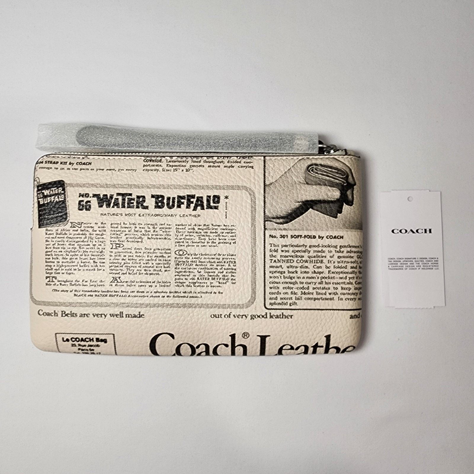 Coach NWT COACH CDE80 Large Corner Zip Wristlet Newspaper Print v2 Size ONE SIZE - 2 Thumbnail